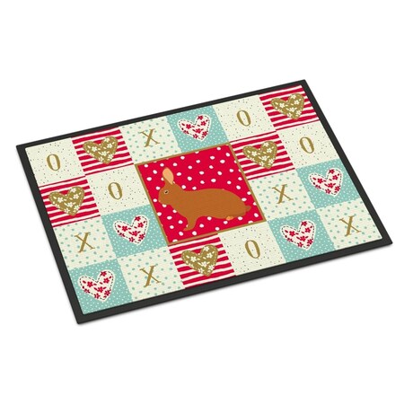 Jensendistributionservices 24 x 36 in. Rex Rabbit Love Indoor or Outdoor Mat MI1718952